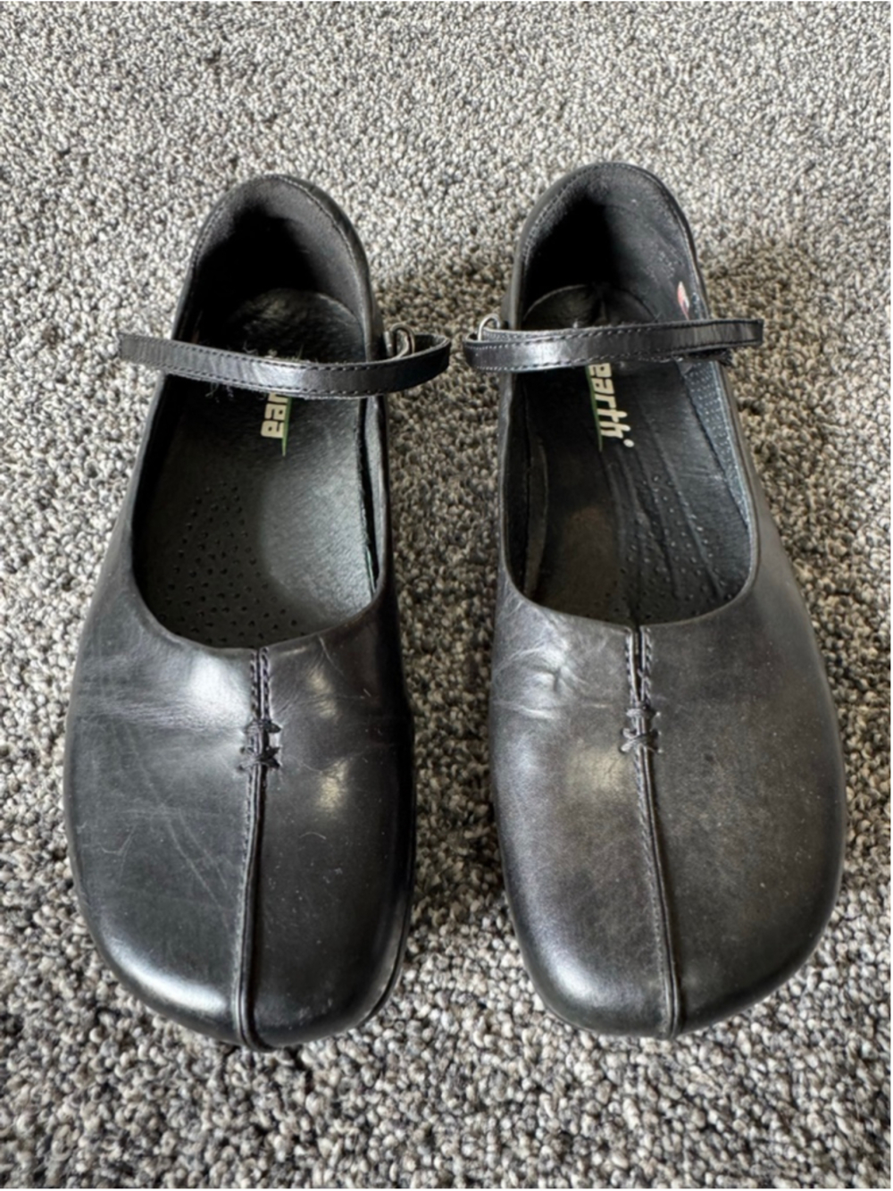 Kalso Earth Solar Women's Leather Mary Jane Flats in Black Size 6.5